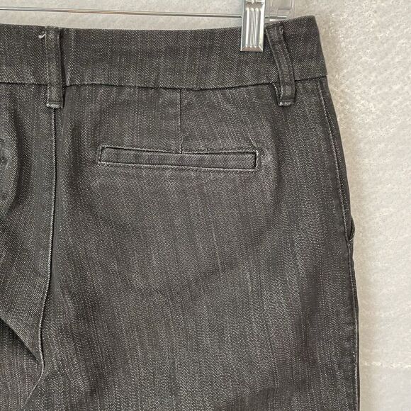 Chico’s Platinum Jeans Size 1 M/8 Black Wash Denim STRATTON MR Trouser Wide Leg - Picture 6 of 11